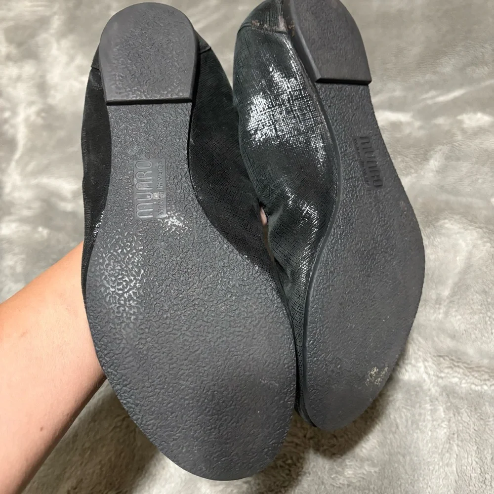 Munro Black Wide Women's Slip On Ballet Flats Sz 8.5 WW